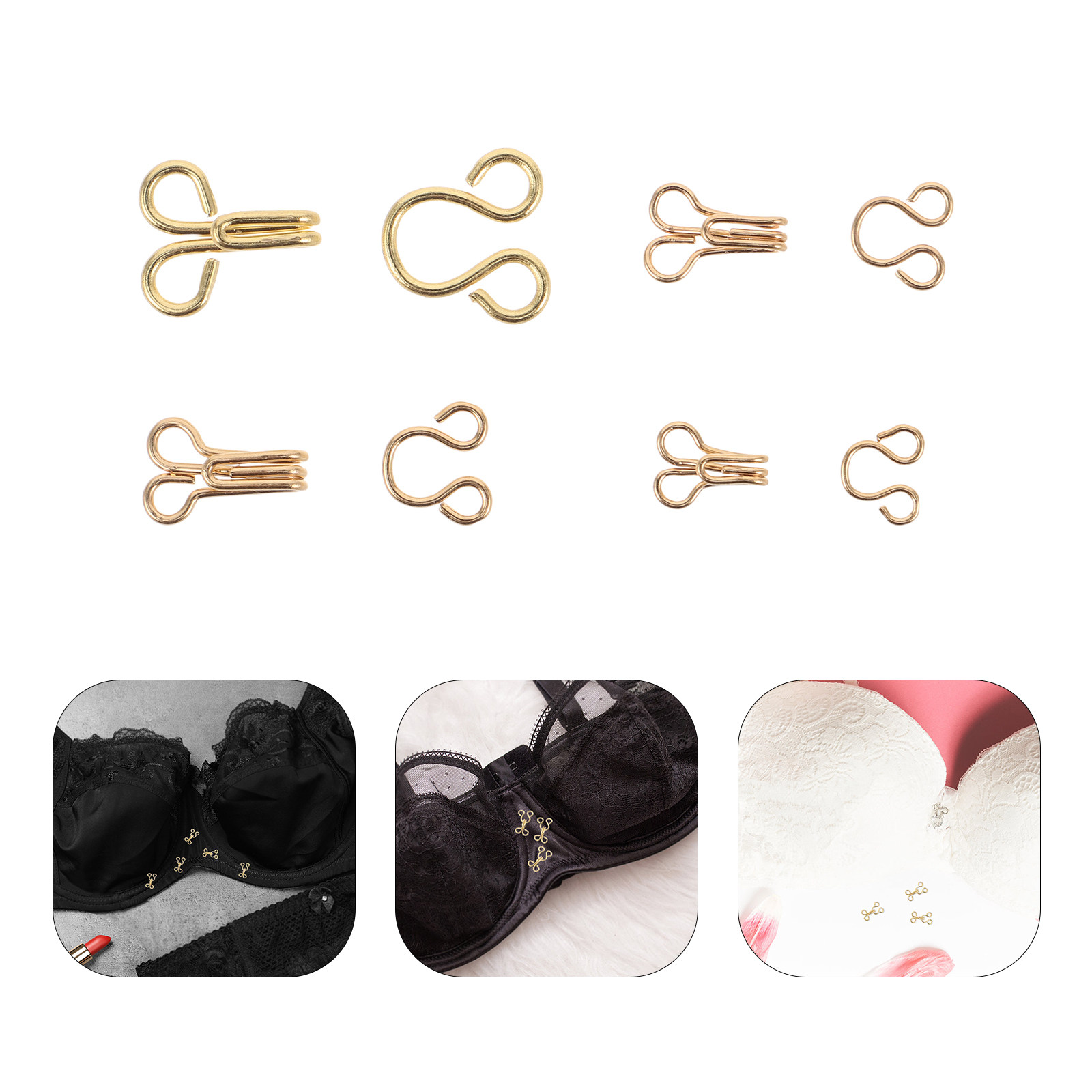 Hook Eye Fastener - 80 Pares de Fechos de Metal