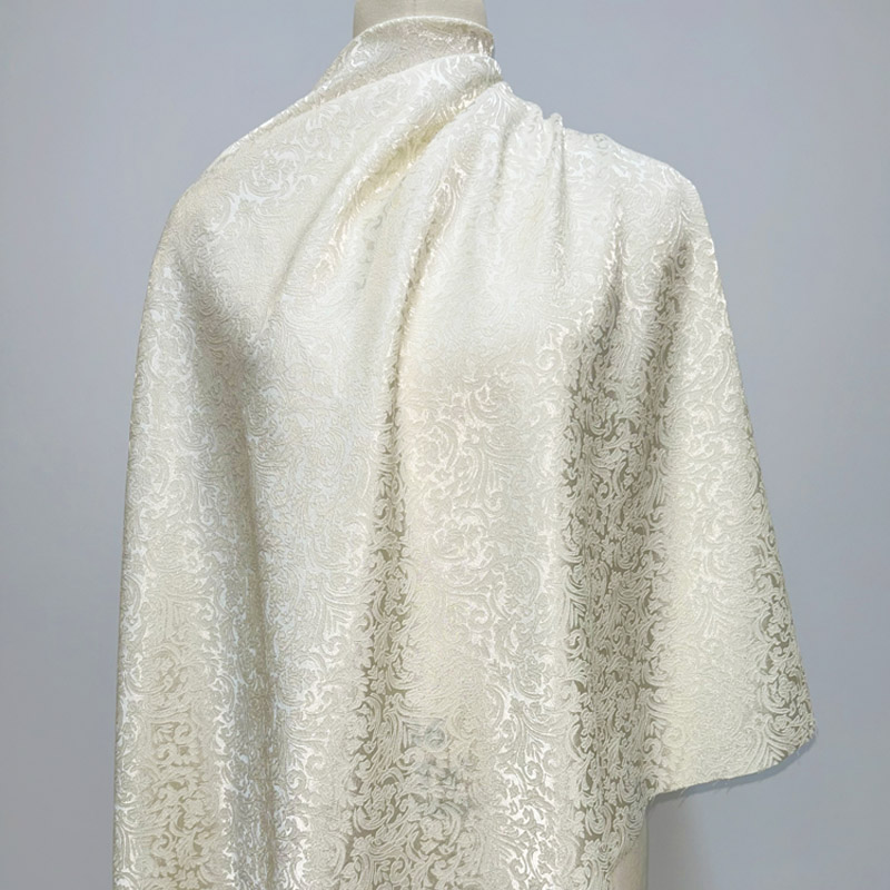 Sewing Jackets - Brocado jacquard damasco bege pré-cortado, padrão