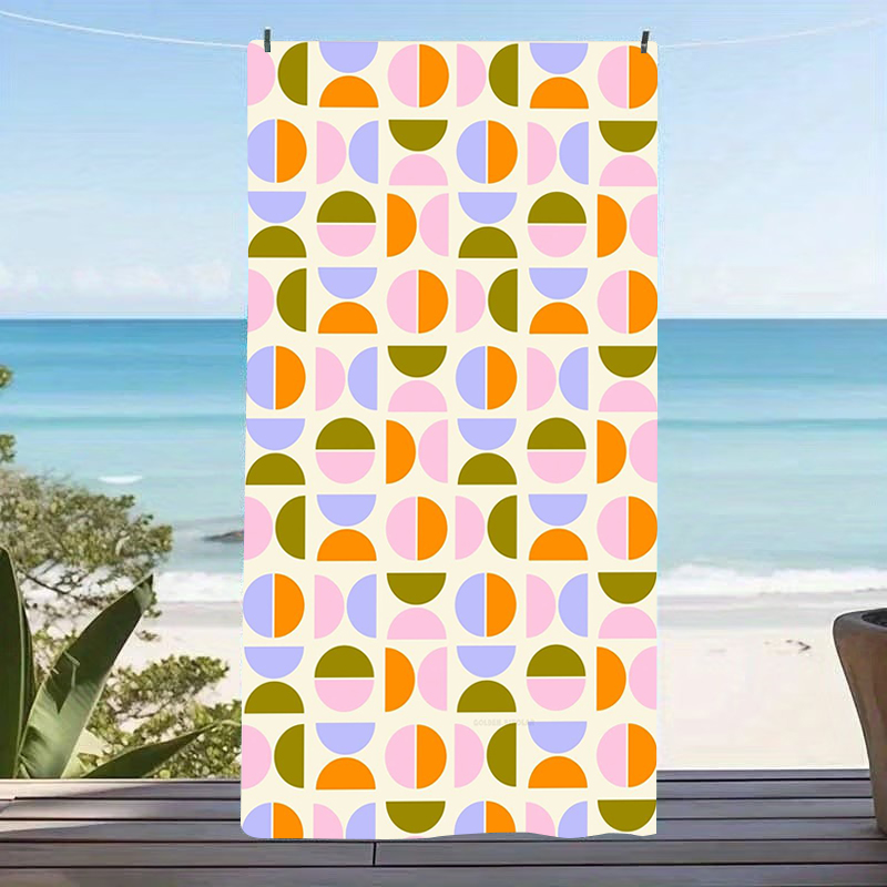 Century Textile & Sewing Supply Reviews - Toalha de Praia Geométrica Retro Moderna