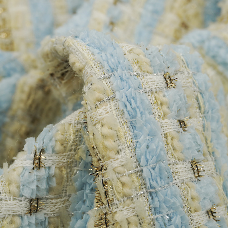 Tecido Tweed Bouclé Xadrez Azu - Sewing Tweed avaliação e preço